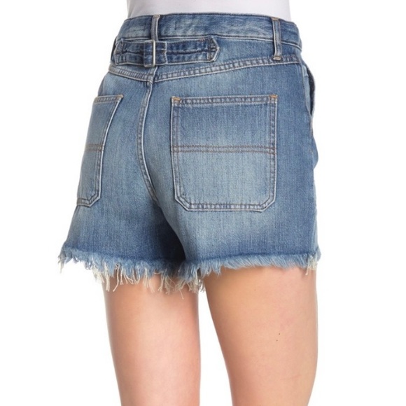 SOLD-Free People Fringe Buttonfly Cutoff Carpenter Shorts - Picture 3 of 11